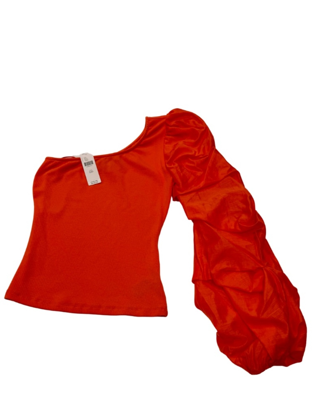 Anthro Sunday in Brooklyn One Shoulder Orange Ruffle Blouse Top